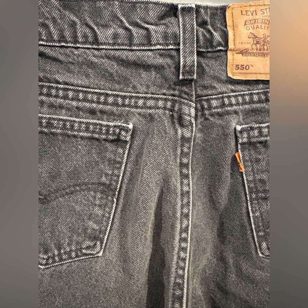 Vintage Orange Tab 1994 Levi’s 550 Faded Black Cutoff Shorts Size 29 28 Actual - Picture 10 of 16